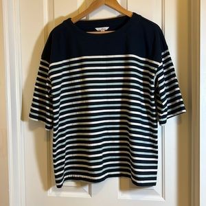 LL Bean Signature Striped Boat Neck Top
